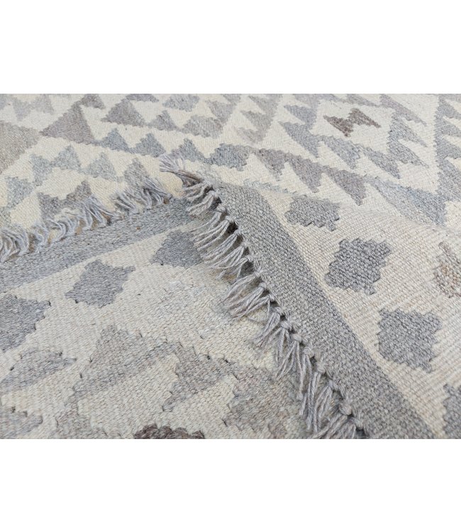 9'91x6'66 Hand Woven Brown Wool Kilim Area Rug