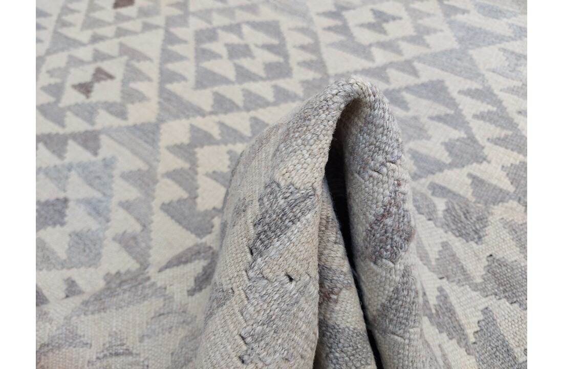 exclusive Vloerkleed Tapijt Kelim 302x203 cm Natural Kleed Hand Geweven Kilim