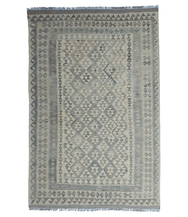 9'84x6'69 Hand Woven Brown Wool Kilim Area Rug