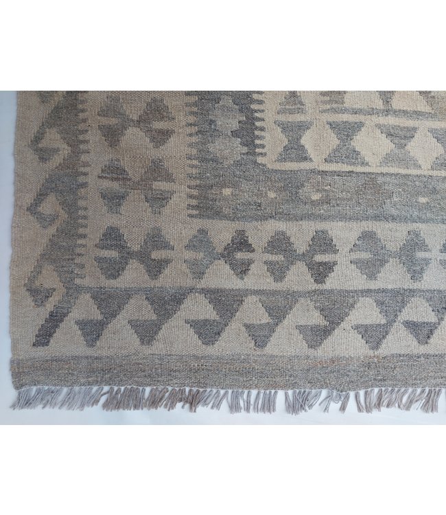 9'84x6'69 Hand Woven Brown Wool Kilim Area Rug