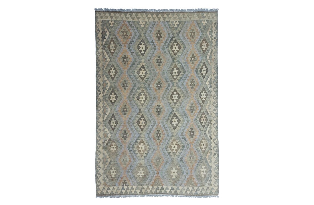 exclusive Vloerkleed Tapijt Kelim 297x196 cm Natural Kleed Hand Geweven Kilim