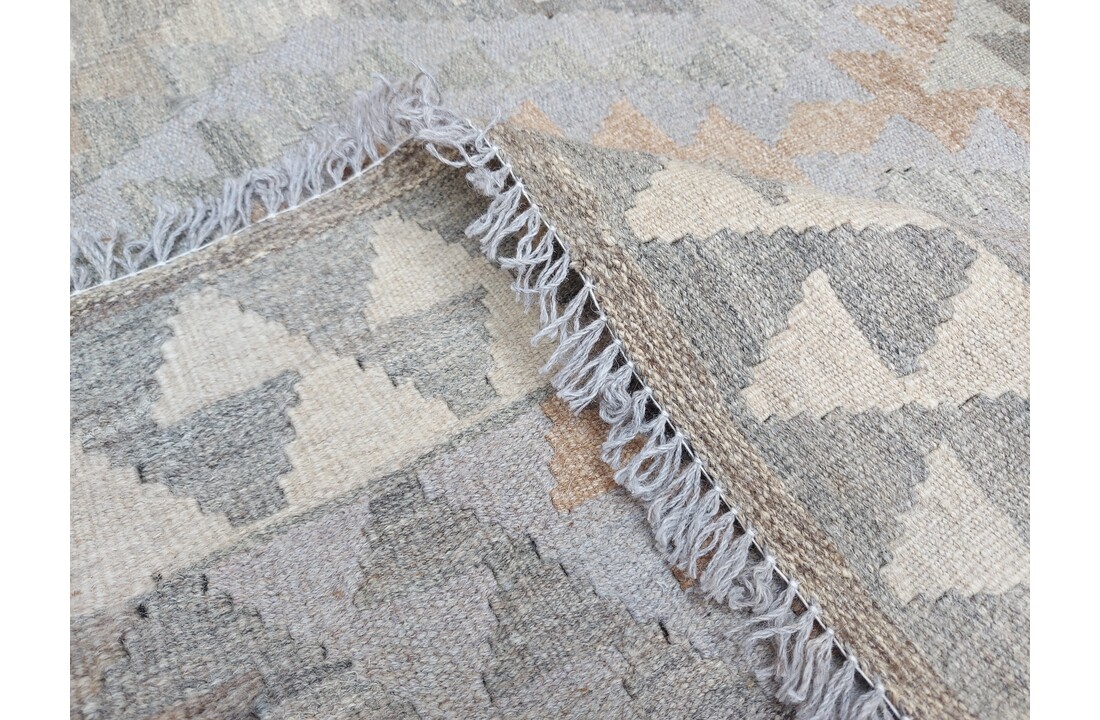 exclusive Vloerkleed Tapijt Kelim 297x196 cm Natural Kleed Hand Geweven Kilim