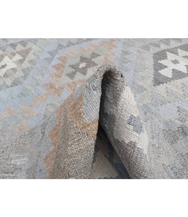 9'74x6'43 Hand Woven Brown Wool Kilim Area Rug