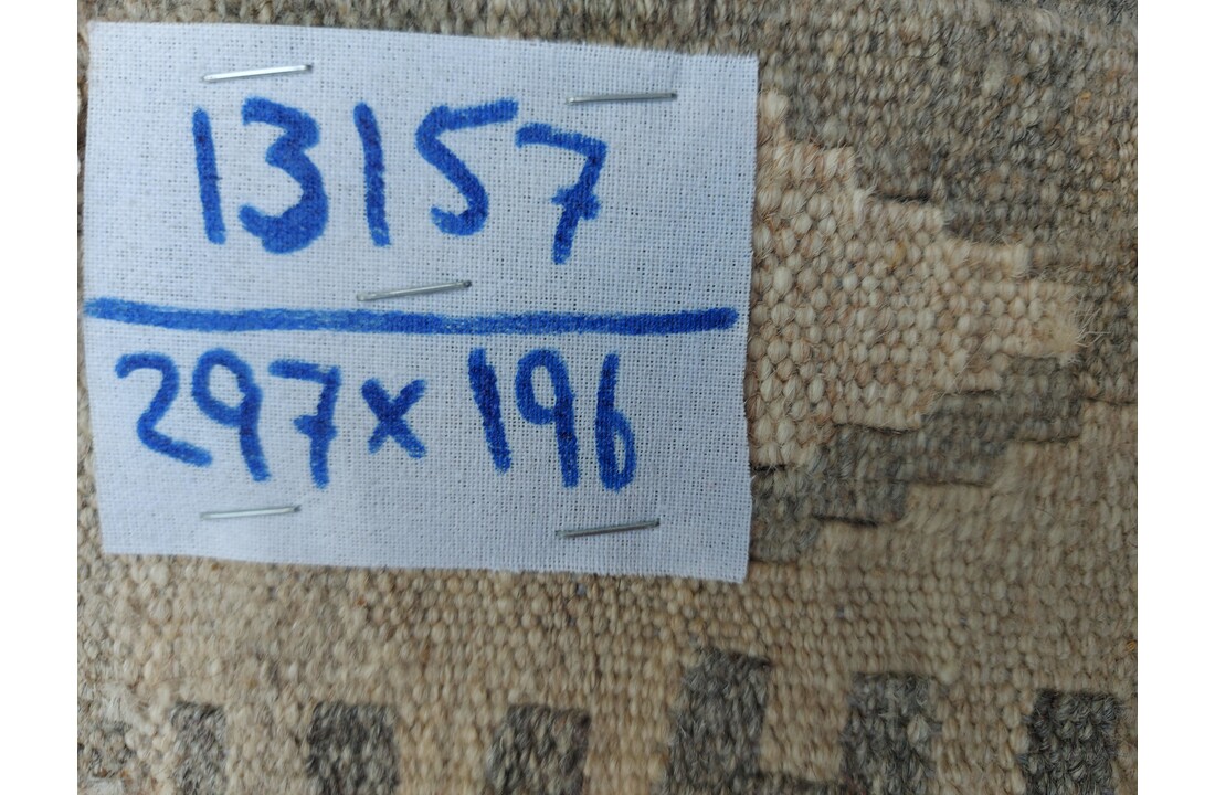 exclusive Vloerkleed Tapijt Kelim 297x196 cm Natural Kleed Hand Geweven Kilim