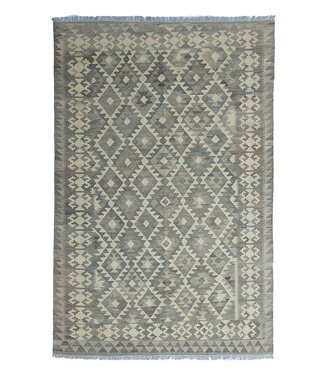 Handgewebte Braun Wolle Kelim Teppich 300x200 cm
