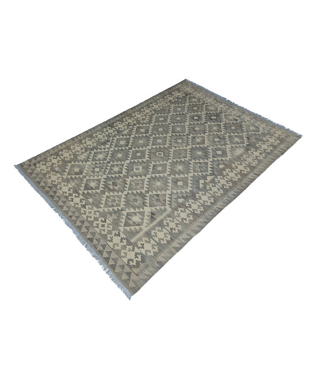 9'84x6'56 Hand Woven Brown Wool Kilim Area Rug