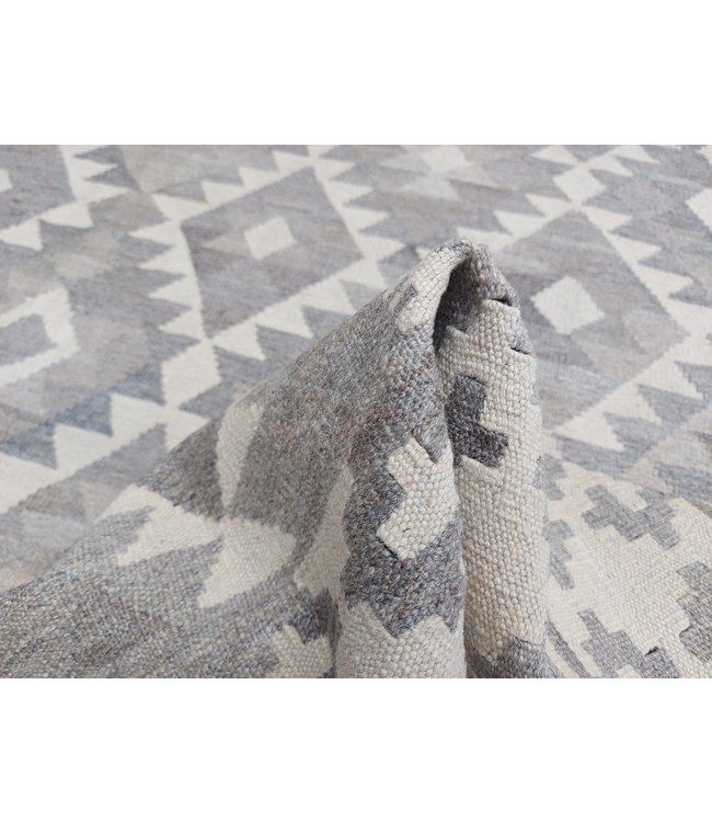 9'84x6'56 Hand Woven Brown Wool Kilim Area Rug