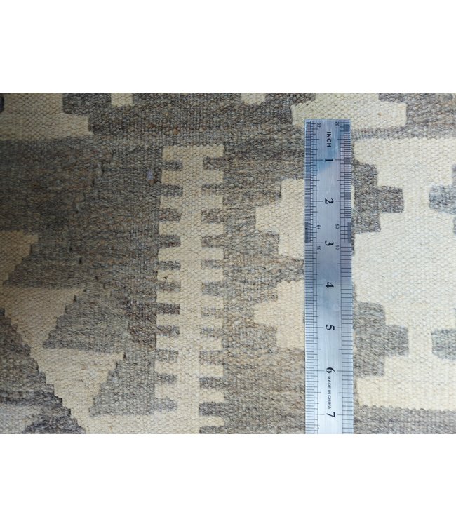 9'84x6'56 Hand Woven Brown Wool Kilim Area Rug
