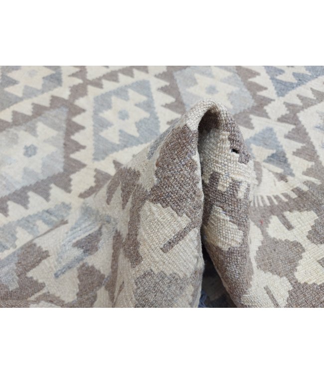 9'78x6'43 Hand Woven Brown Wool Kilim Area Rug