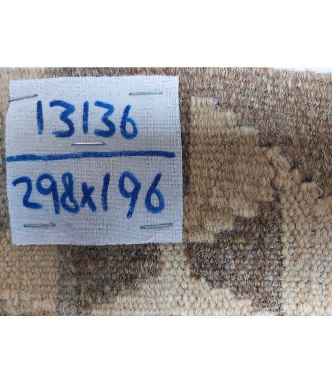 Handgemaakt Natural Kelim Wol Tapijt 298x196 cm