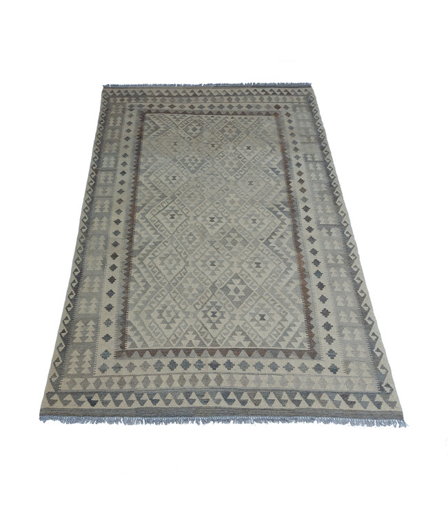 Handgemaakt Natural Kelim Wol Tapijt 297x194 cm