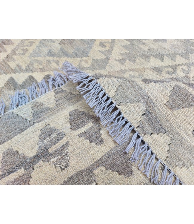 9'74x6'60 Hand Woven Brown Wool Kilim Area Rug