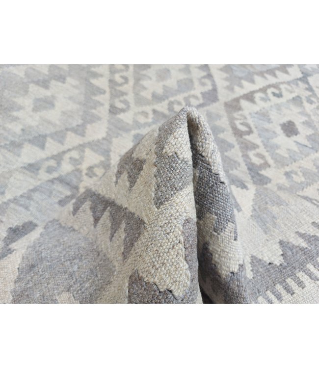 9'74x6'60 Hand Woven Brown Wool Kilim Area Rug