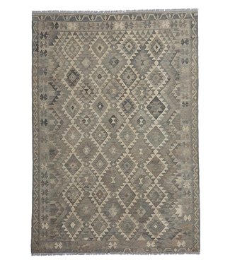 9'65x6'69 Hand Woven Brown Wool Kilim Area Rug