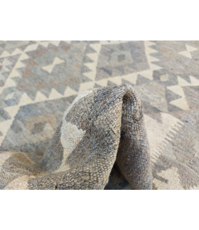 9'65x6'69 Hand Woven Brown Wool Kilim Area Rug