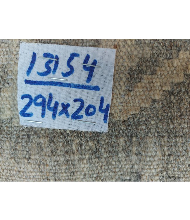 9'65x6'69 Hand Woven Brown Wool Kilim Area Rug