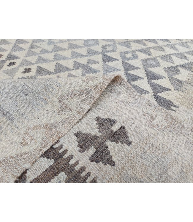 9'71x6'46 Hand Woven Brown Wool Kilim Area Rug