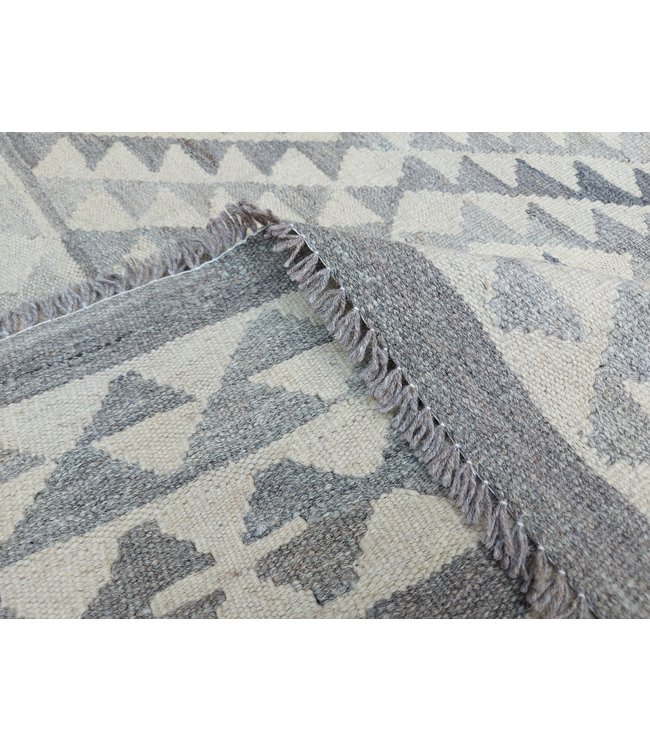 9'58x6'82 Hand Woven Brown Wool Kilim Area Rug