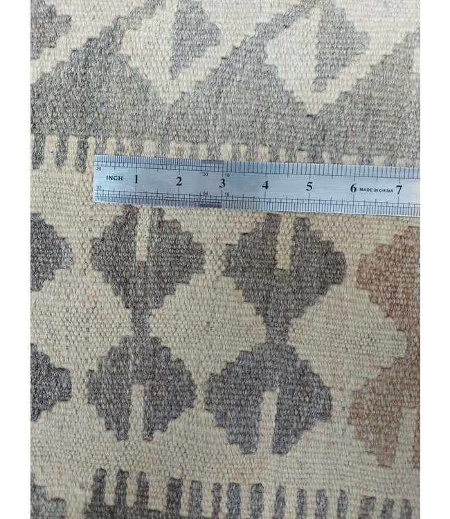 9'58x6'82 Hand Woven Brown Wool Kilim Area Rug