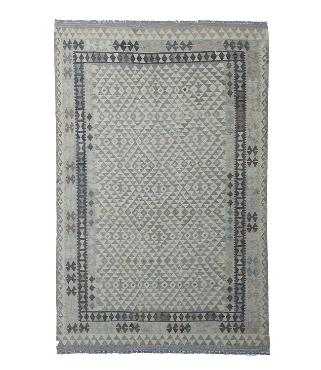 Handgemaakt Natural Kelim Wol Tapijt 302x201 cm