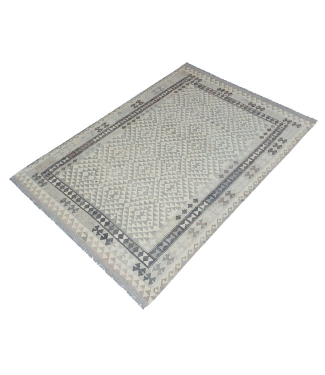 9'91x6'60 Hand Woven Brown Wool Kilim Area Rug