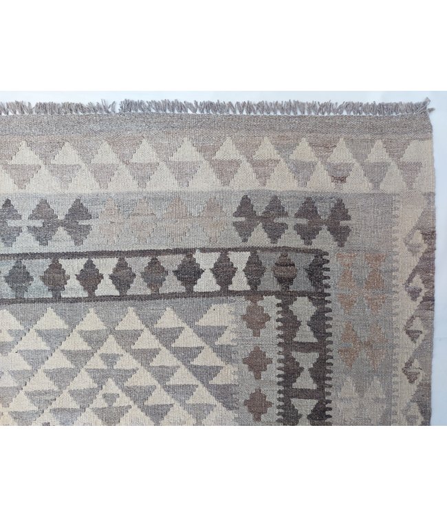 9'91x6'60 Hand Woven Brown Wool Kilim Area Rug