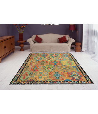 9'81x6'76 Hand Woven Afghan Wool Kilim Area Rug