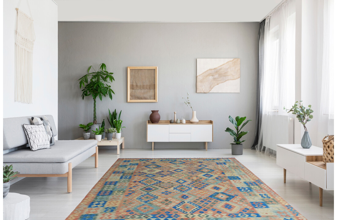 exclusive Vloerkleed Tapijt Kelim 307x211 cm Kleed Hand Geweven Kilim