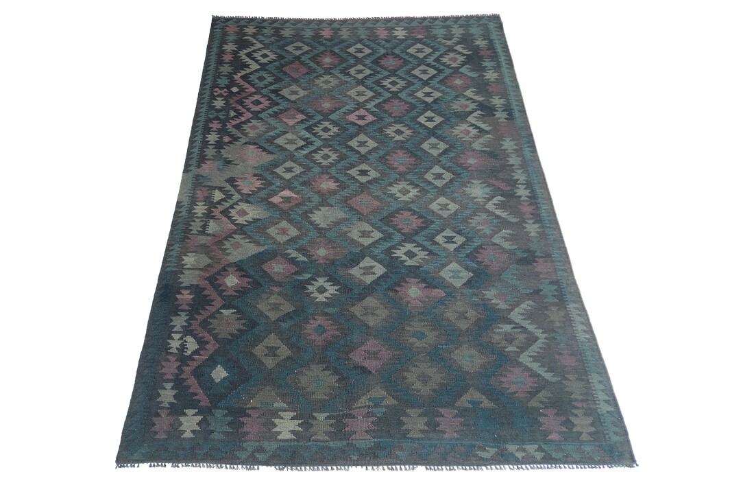 exclusive Veelkleurig Vloerkleed Tapijt Kelim 303x206 cm Kleed Hand Geweven Kilim