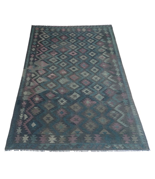 Handgemaakt Oosters Kelim Wol Vloerkleed 303x206 cm