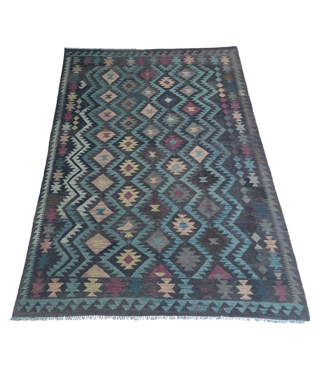 9'71x6'59 Hand Woven Afghan Wool Kilim Area Rug