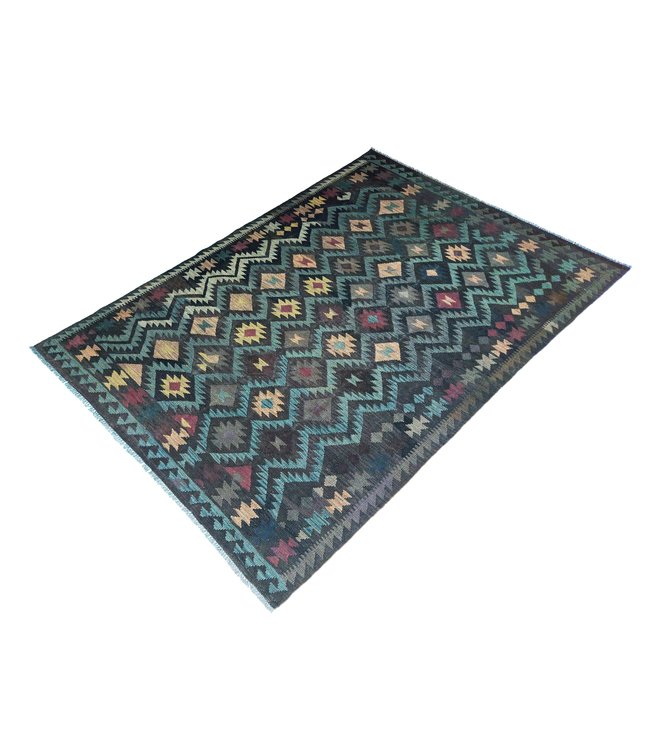 9'71x6'59 Hand Woven Afghan Wool Kilim Area Rug