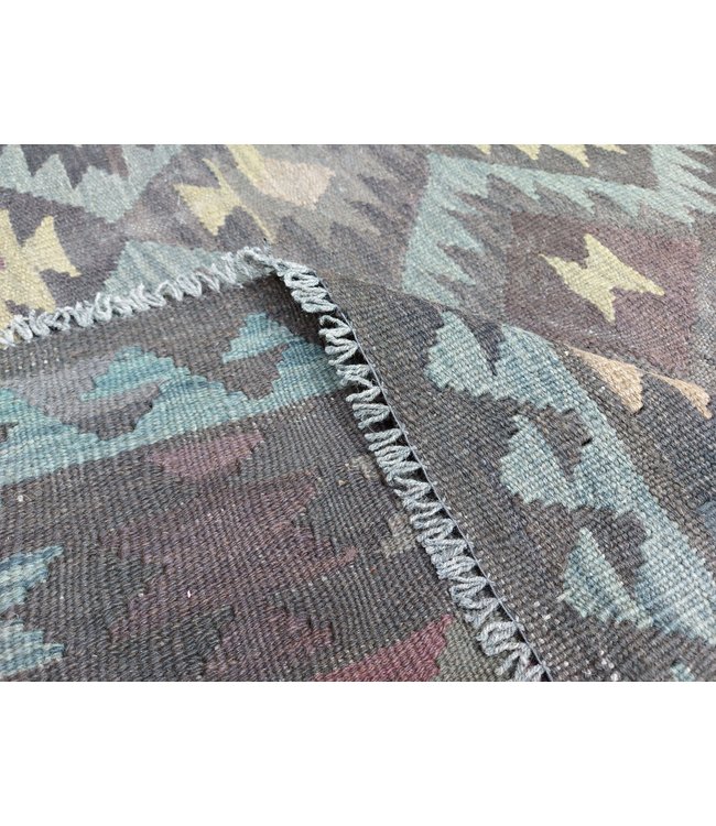 9'71x6'59 Hand Woven Afghan Wool Kilim Area Rug