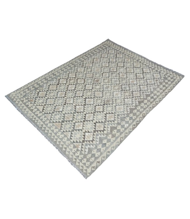 9'45x6'80 Hand Woven Brown Wool Kilim Area Rug