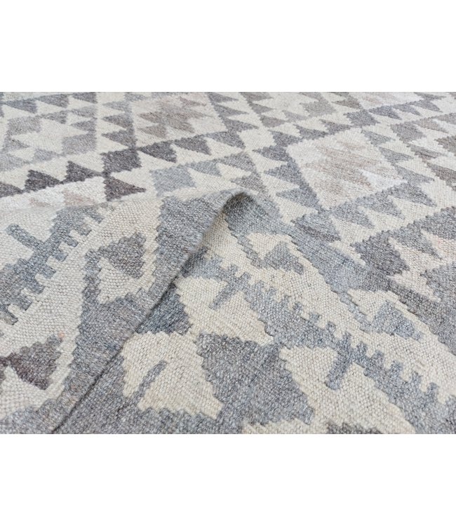 9'45x6'80 Hand Woven Brown Wool Kilim Area Rug