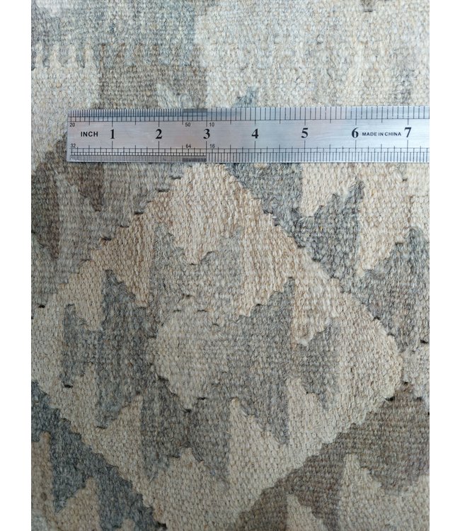 9'51x6'82 Hand Woven Brown Wool Kilim Area Rug
