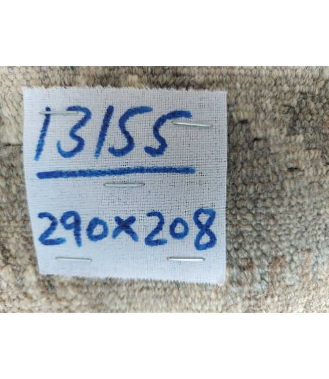 9'51x6'82 Hand Woven Brown Wool Kilim Area Rug