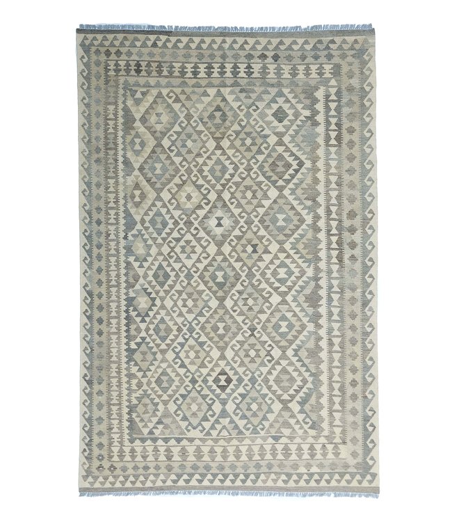 Handgemaakt Natural Kelim Wol Tapijt 305x199 cm