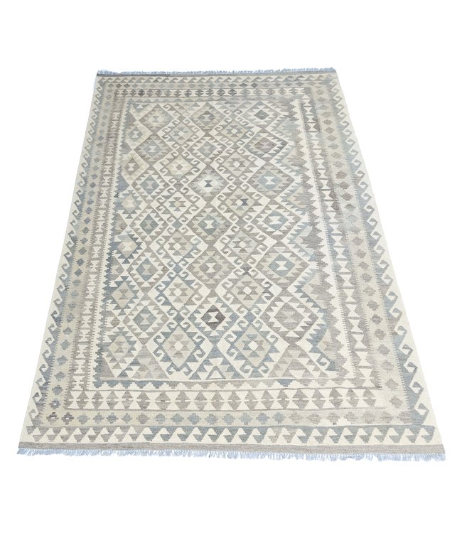 10'01x6'53 Hand Woven Brown Wool Kilim Area Rug