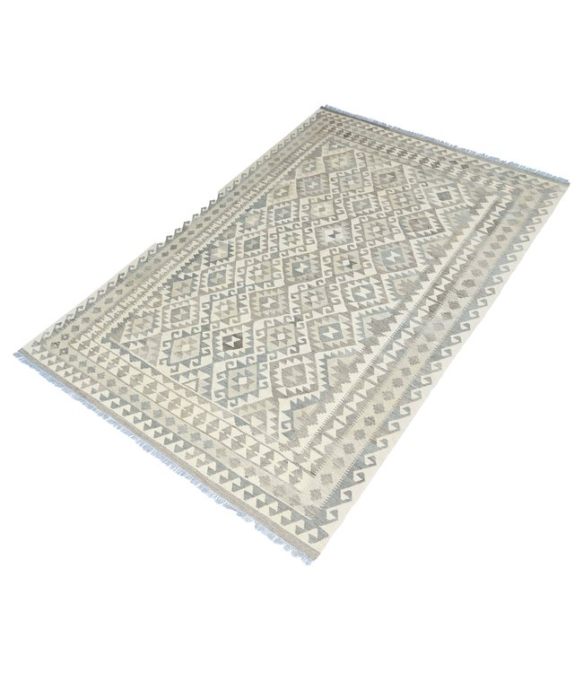 10'01x6'53 Hand Woven Brown Wool Kilim Area Rug