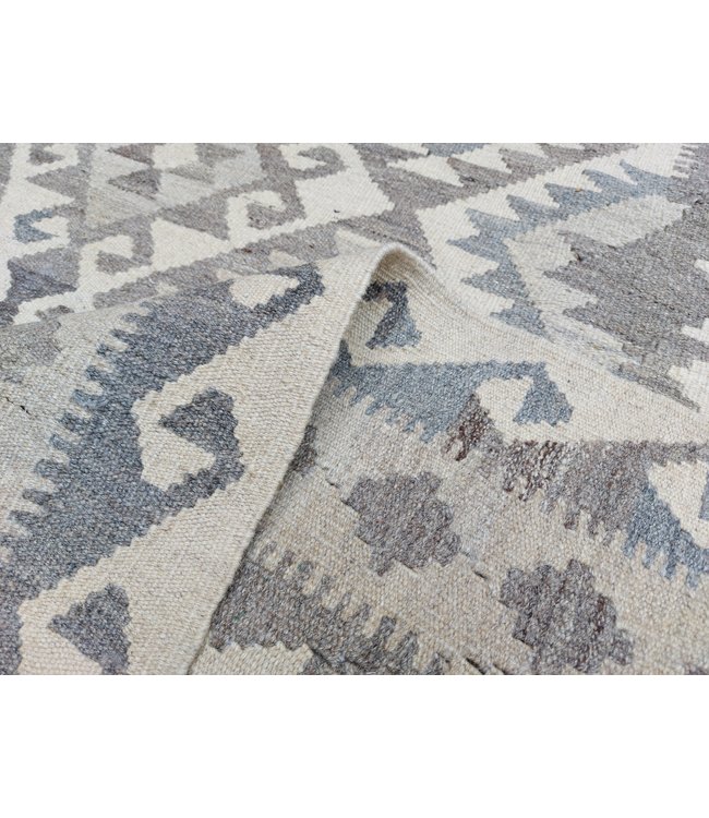 10'01x6'53 Hand Woven Brown Wool Kilim Area Rug