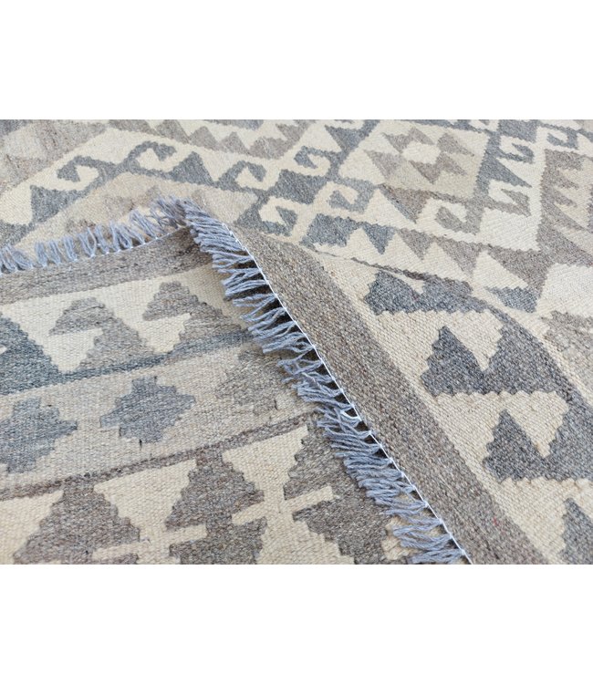 10'01x6'53 Hand Woven Brown Wool Kilim Area Rug