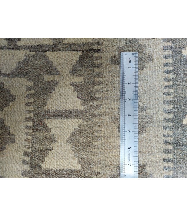 10'01x6'53 Hand Woven Brown Wool Kilim Area Rug