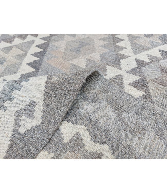 Handgewebte Braun Wolle Kelim Teppich 294x207 cm