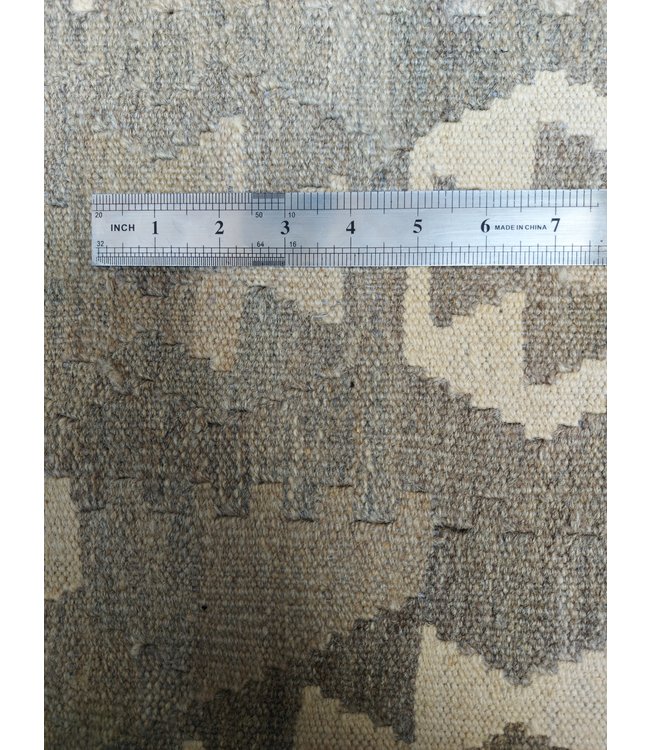 9'65x6'79 Hand Woven Brown Wool Kilim Area Rug