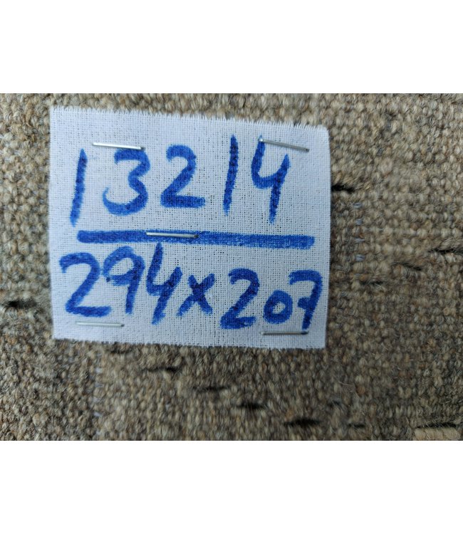 9'65x6'79 Hand Woven Brown Wool Kilim Area Rug