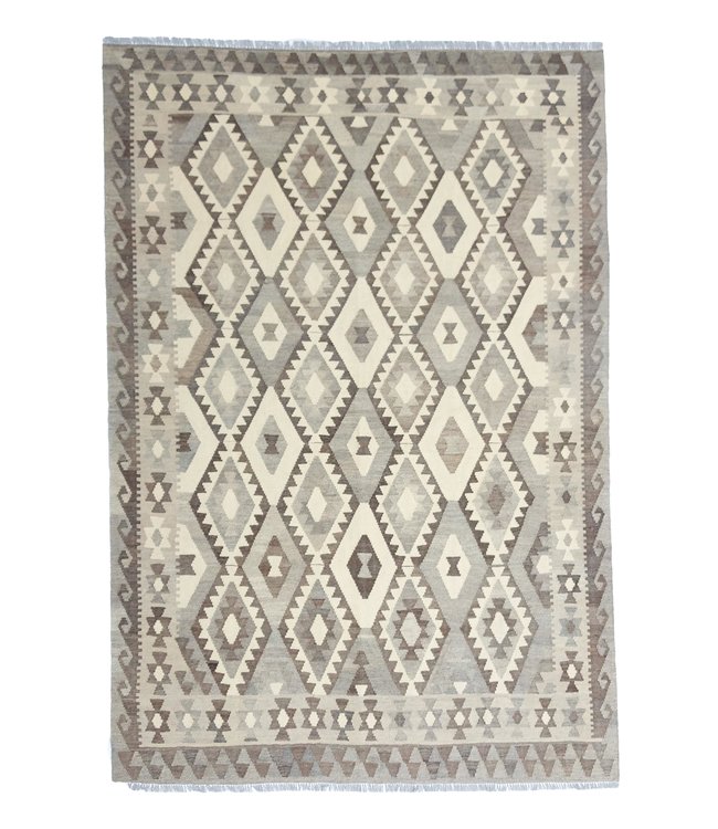 Handgemaakt Natural Kelim Wol Tapijt 295x206 cm