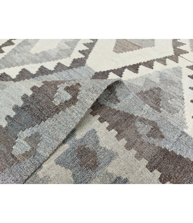 9'68x6'76 Hand Woven Brown Wool Kilim Area Rug