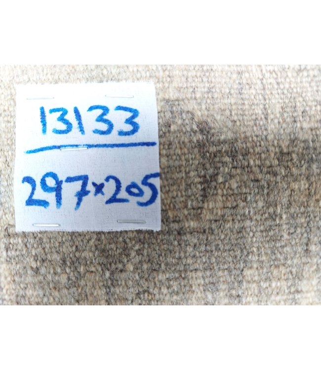 9'74x6'73 Hand Woven Brown Wool Kilim Area Rug