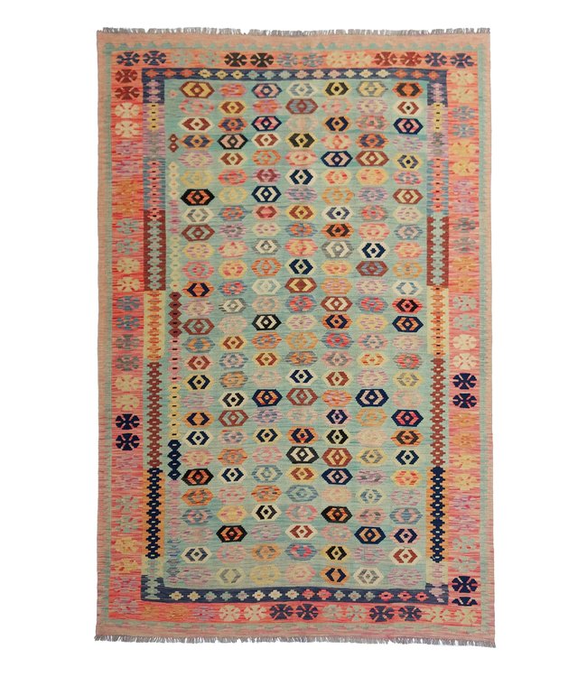 9'74x6'50 Hand Woven Afghan Wool Kilim Area Rug